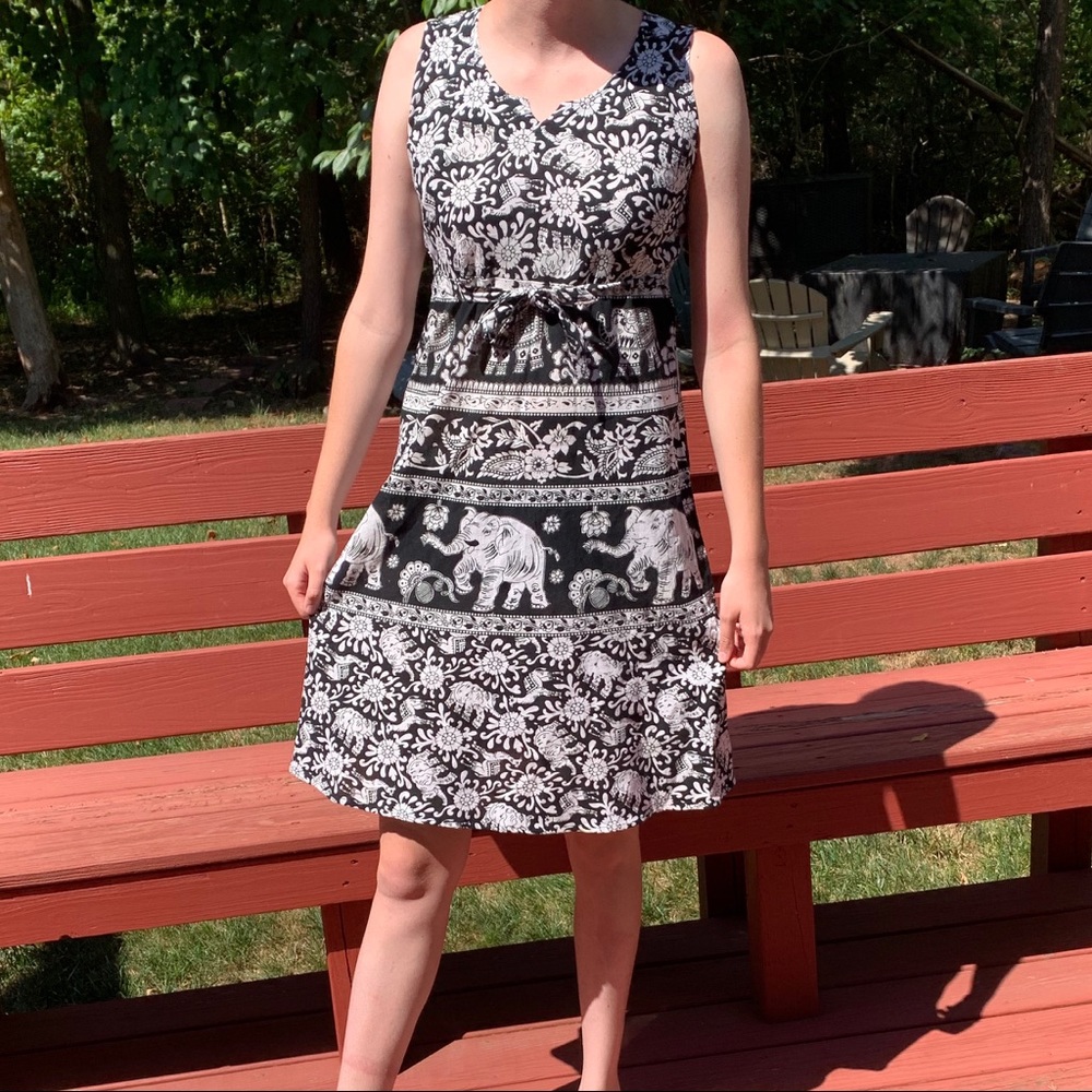 Elephant Patterned Summer Dress